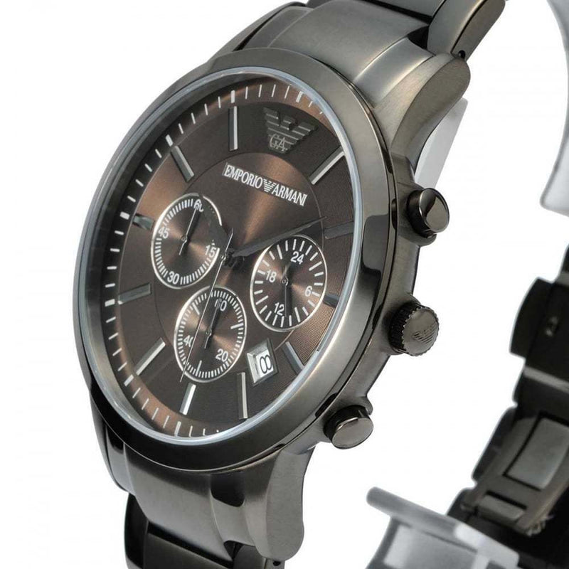 Emporio Armani Reloj cronógrafo clásico de acero inoxidable para hombre AR2454