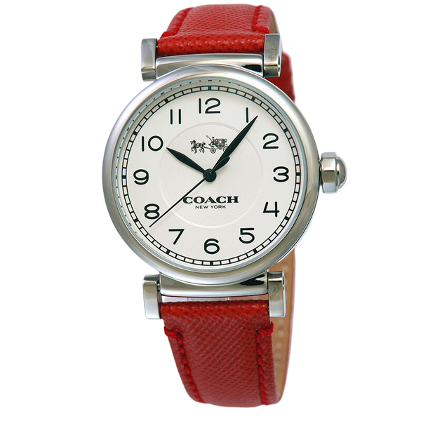 Coach Madison - Reloj de pulsera para mujer con correa de piel roja 14502407