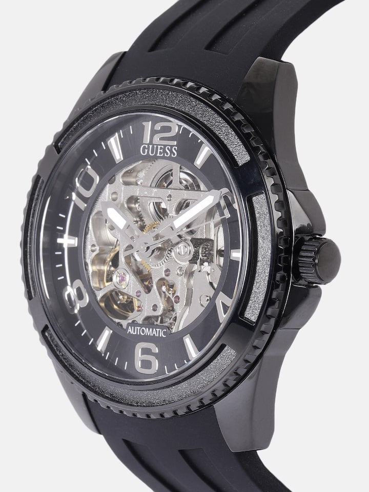 Guess Analogue Black Skeleton Dial Automatic Men's Watch W1178G2