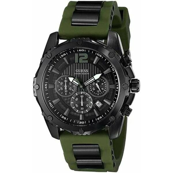 Reloj Guess Sport W0167G4 para hombre con esfera negra y correa de caucho.