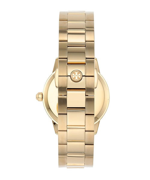 Tory Burch Yellow Gold Collins White Dial Watch  Women's Watch TBW1300