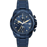 Fossil Bronson Cronógrafo Azul marino Acero inoxidable Reloj para hombre FS5916