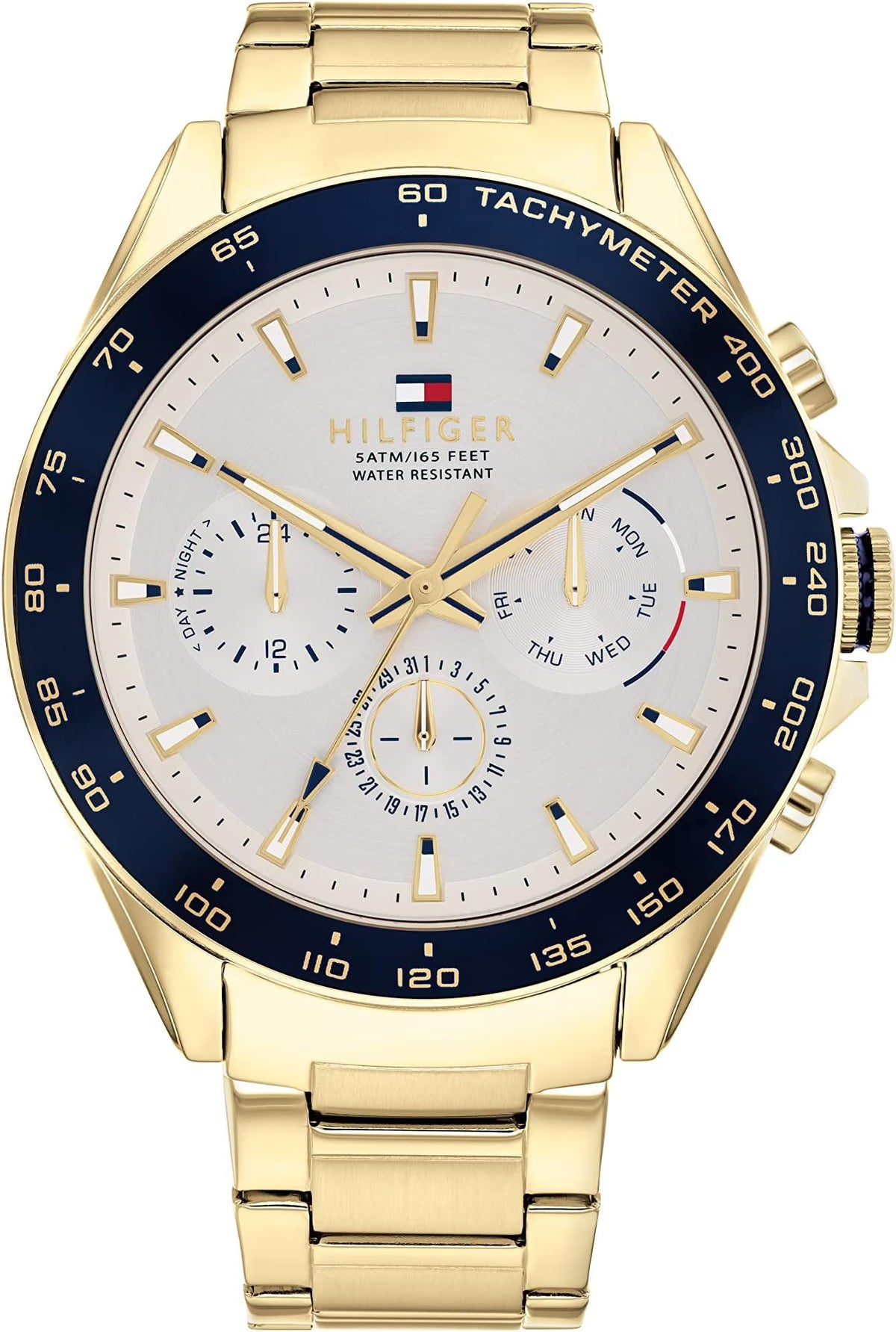 Tommy Hilfiger Luke multifunción plata blanco esfera acero reloj de hombre 1791121