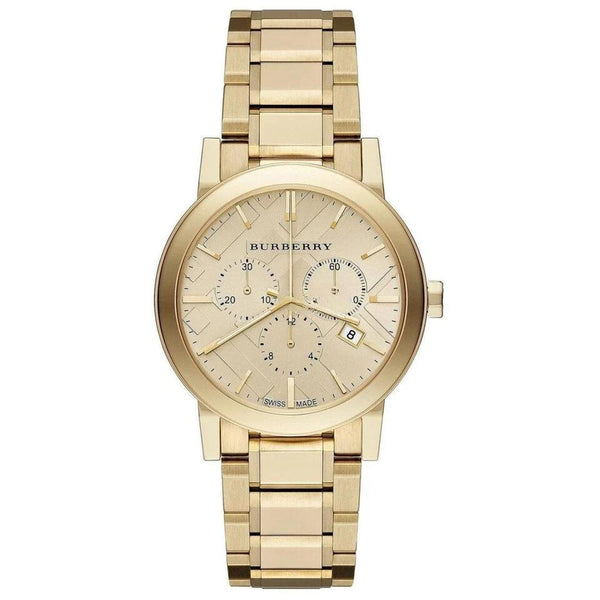 Burberry The City Chronograph Gold-Tone Stainless Steel Unisex Watch BUR9753