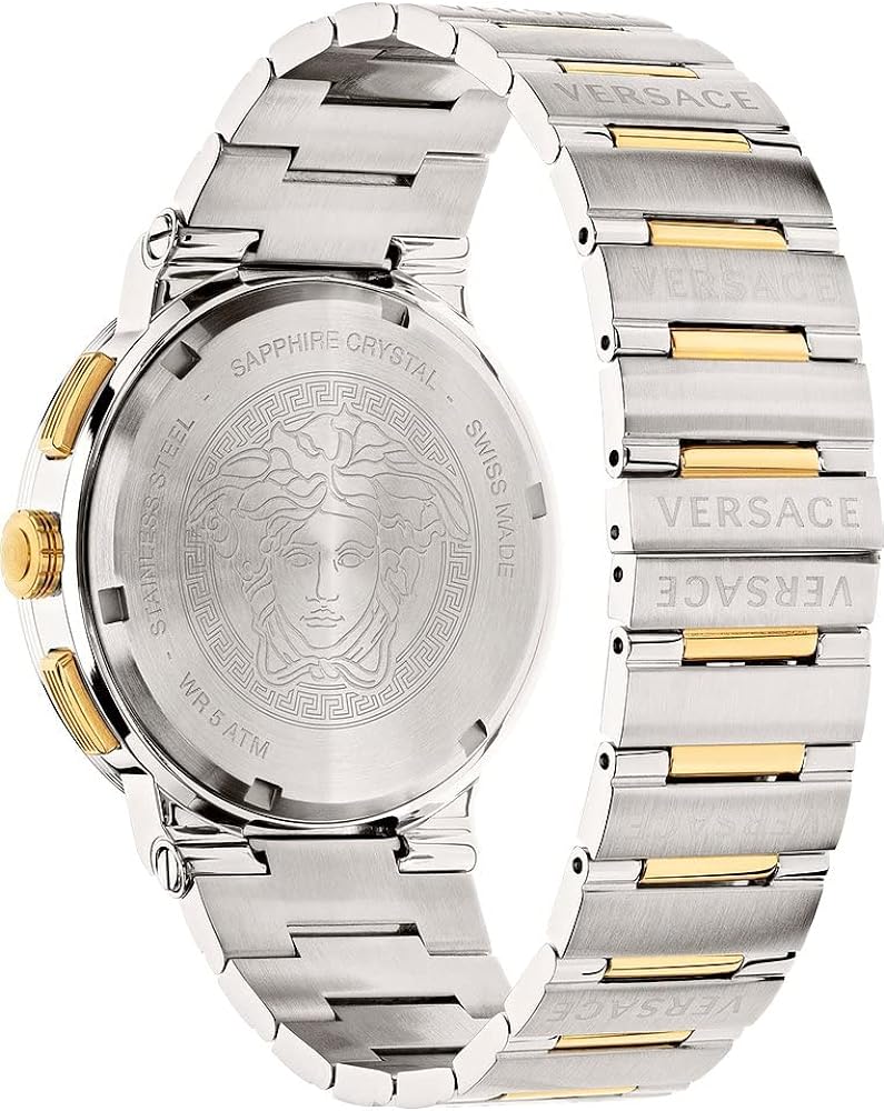 Versace Greca Logo Chronograph Quartz Silver Dial Men's Watch VEZ900321