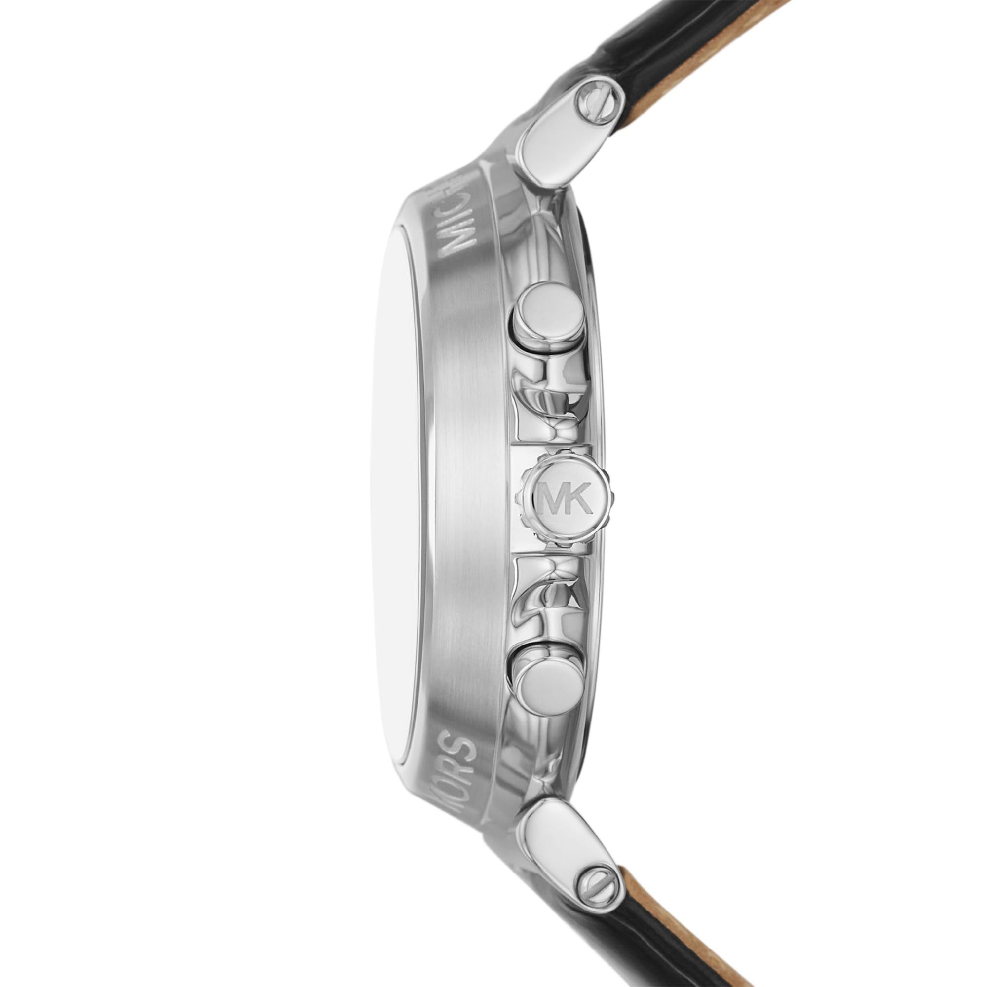 Michael Kors Oversized Maren Chronograph Black Leather Strap Women's Watch - MK7499