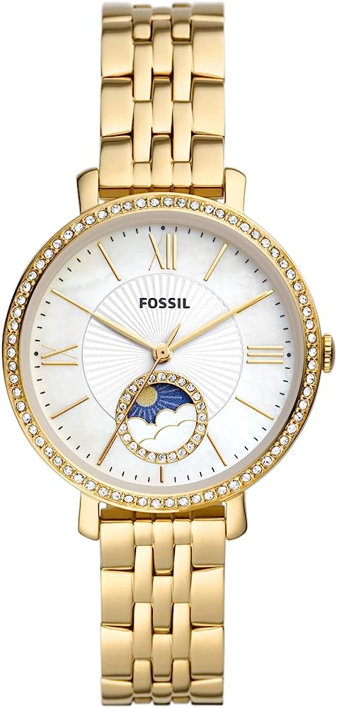 Fossil Jacqueline Sun Moon Reloj de mujer de acero inoxidable dorado ES5167