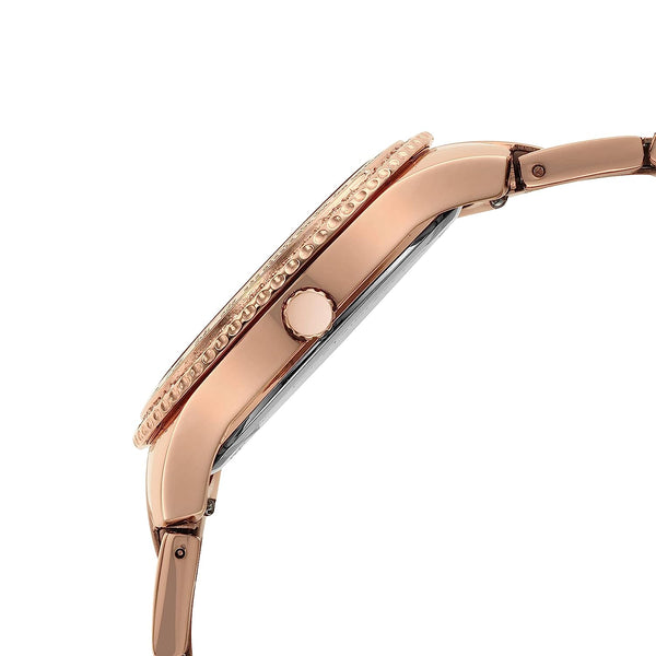 Fossil Stella Reloj cronógrafo de cuarzo con esfera de oro rosa para mujer ES5106