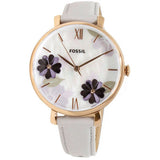 Fossil Jacqueline Quartz White Floral Dial Ladies Watch ES4672