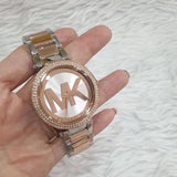 Reloj Michael Kors Parker de oro rosa y plata para mujer MK6314
