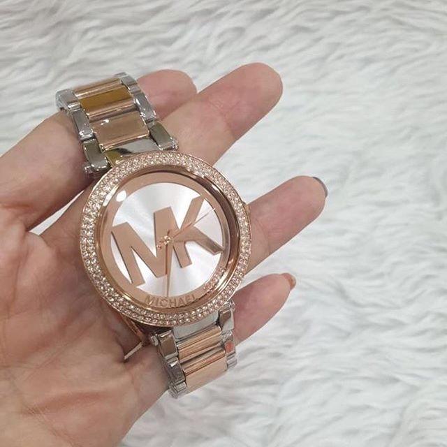 Reloj Michael Kors Parker de oro rosa y plata para mujer MK6314