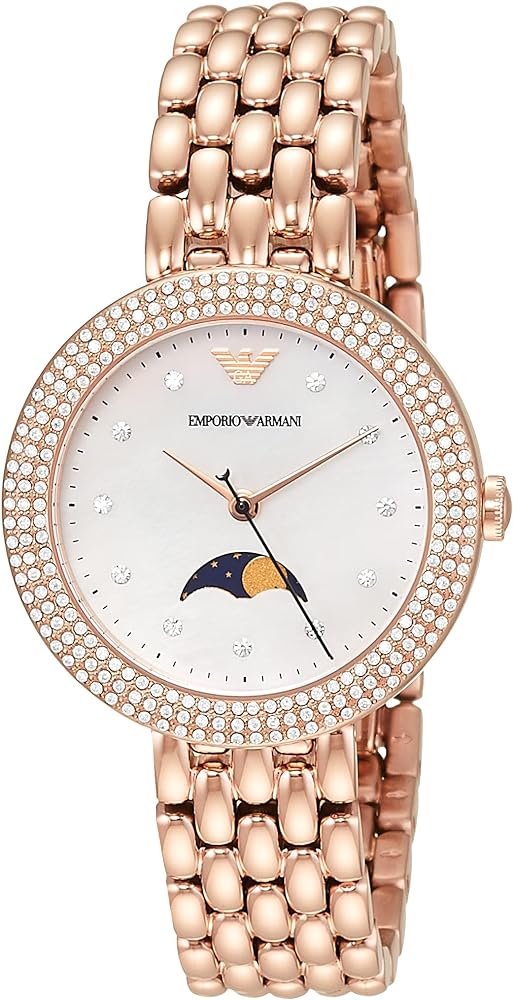 Emporio Armani Rosa Quartz Crystal White Mother of Pearl Dial