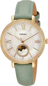 Reloj Fossil Jacqueline Sun Moon Cuero Verde Mujer ES5168