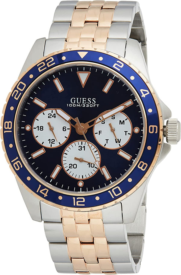 Reloj Guess Odyssey para hombre con esfera azul y dos tonos W1107G3