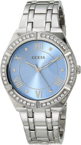 Reloj Guess para mujer con esfera azul Cosmo en tono plateado GW0033L5