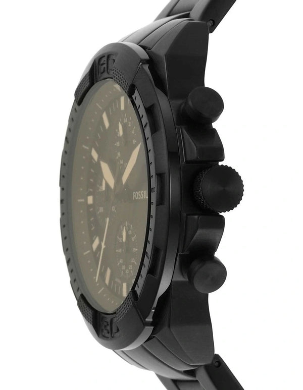 Fossil Bronson Reloj cronógrafo de cuarzo con esfera negra para hombre FS5851