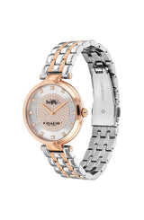 Coach Park Reloj de cuarzo con esfera plateada y cristal para mujer 14503644