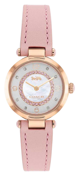 Coach Cary Mother Of Pearl Dial Pink Leather Strap Women's Watch 14503896