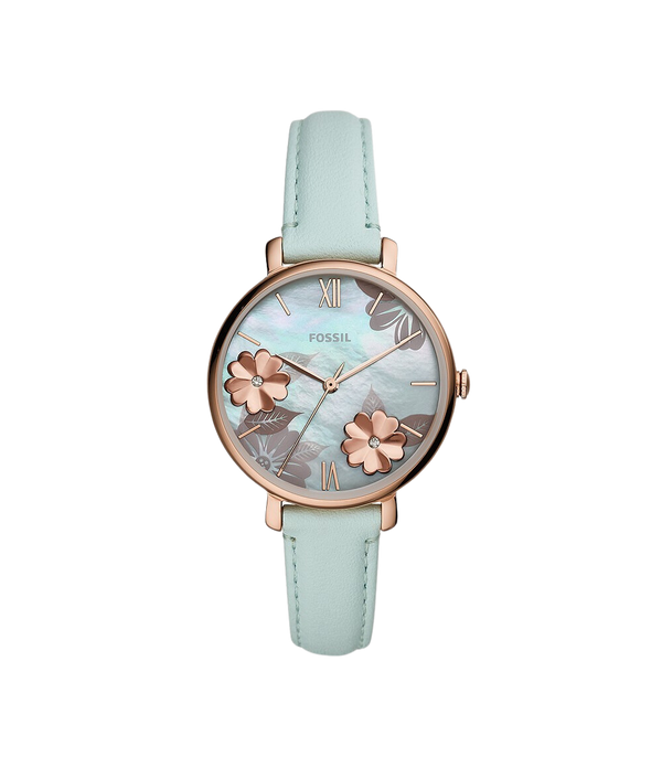 Fossil Jacqueline Reloj de tres manecillas de cuero verde para mujer ES4813