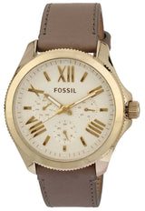 Fossil Cecile Champagne Dial Grey Leather Strap Ladies Watch AM4529