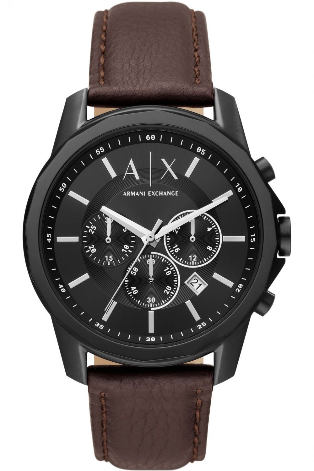 Armani Exchange Chronograph Brown Leather Men's Watch AX1732 – Watches ...