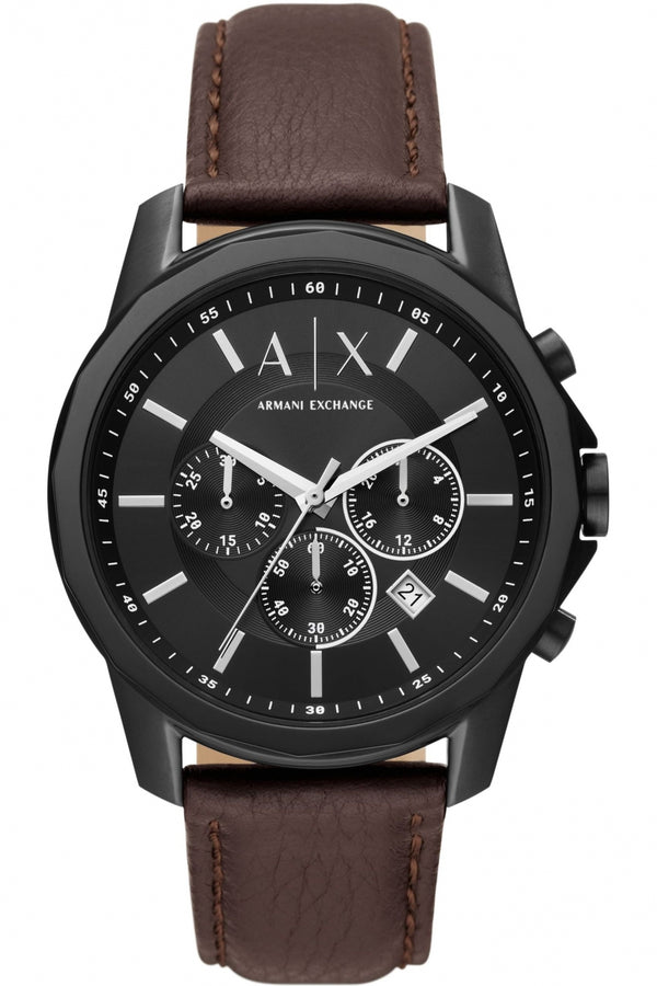 Armani Exchange Reloj cronógrafo de cuero marrón para hombre AX1732