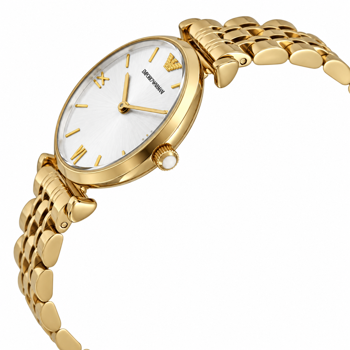 Emporio Armani Classic Silver Dial Gold-tone Ladies Watch AR1877