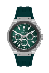 BEVERLY HILLS POLO CLUB Men’s Green Chronograph Silicone Watch – BP3557X.375