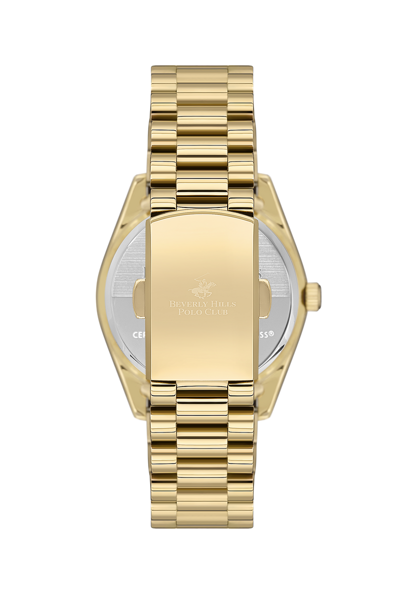 BEVERLY HILLS POLO CLUB Women's 36 MM Gold Analog Stainless Steel Watch – BP3592C.120