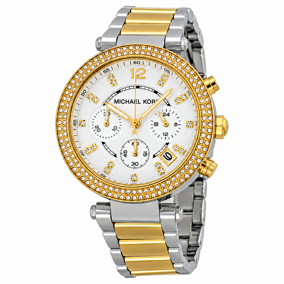 Michael Kors Parker Glitz Silver Dial Two-tone Ladies Watch MK5626