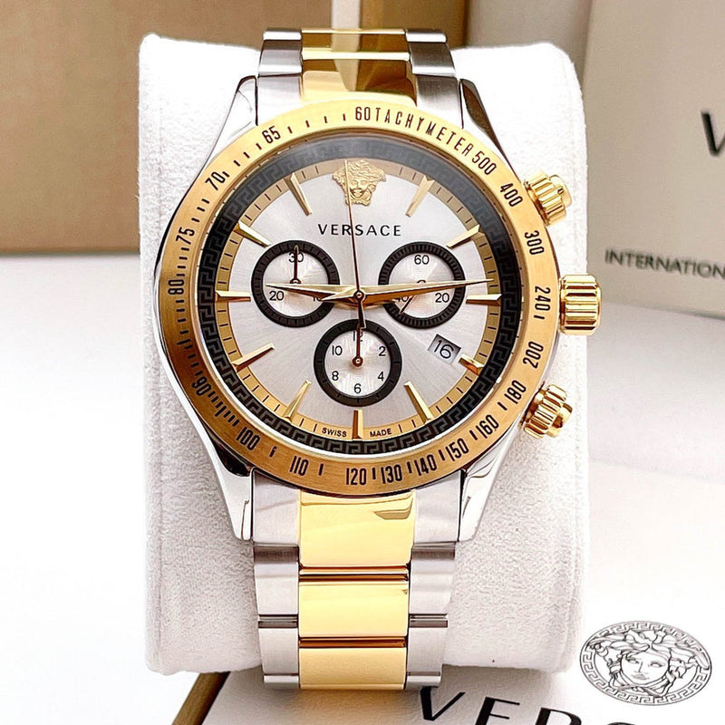 Versace Quartz Two-Tone Stainless Steel Silver Dial Men's Watch VEV700519 VEV700519 - Image 7