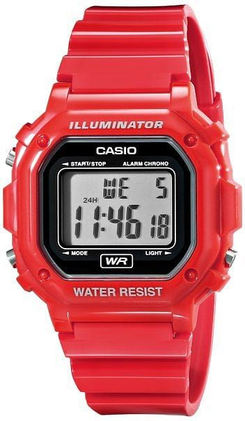 Casio F-108WHC-4ACF Classic Red Stainless Steel Watch-0