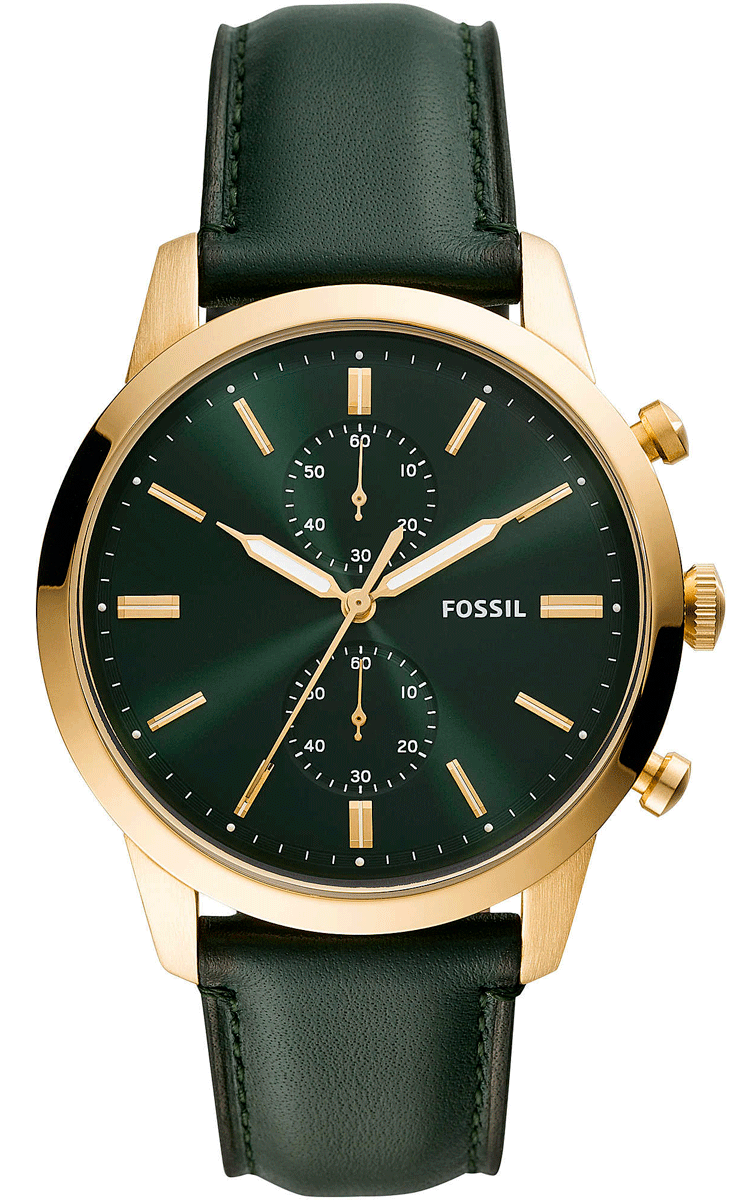 Fossil Townsman Reloj cronógrafo de cuarzo con esfera verde para hombre FS5599