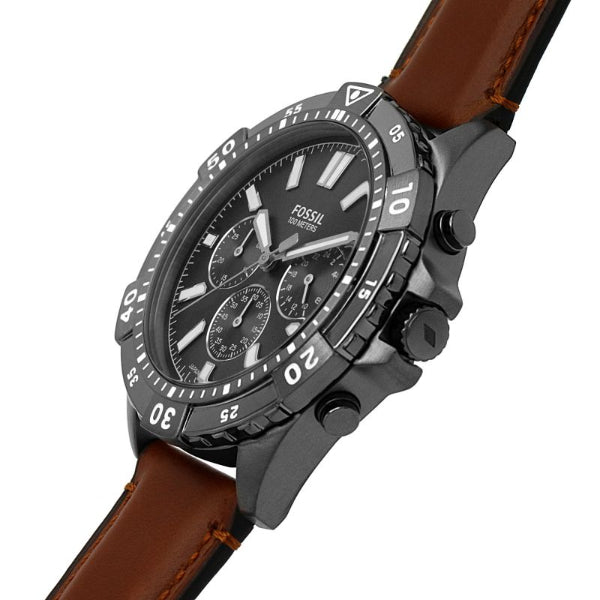 Fossil Garrett Reloj cronógrafo de cuarzo con esfera gris para hombre FS5770