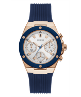 Guess Reloj de Mujer en Silicona Azul en Tono Oro Rosa GW0030L5