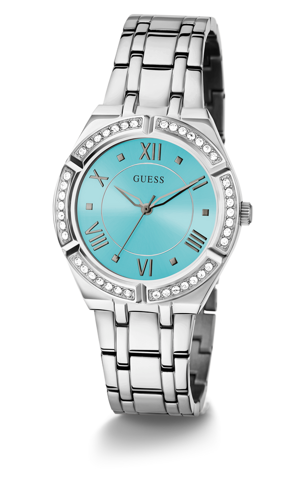 Reloj Mujer Guess Plata Cosmo Esfera Azul GW0033L7