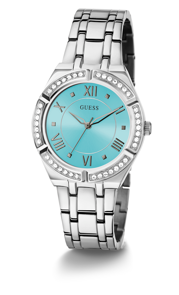 Reloj Mujer Guess Plata Cosmo Esfera Azul GW0033L7