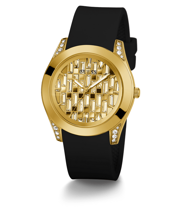 Reloj Guess Clarity Gold Tone Case Silicona Mujer GW0109L1