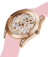 Reloj Guess Clarity para mujer con correa de silicona en tono rosa GW0109L2