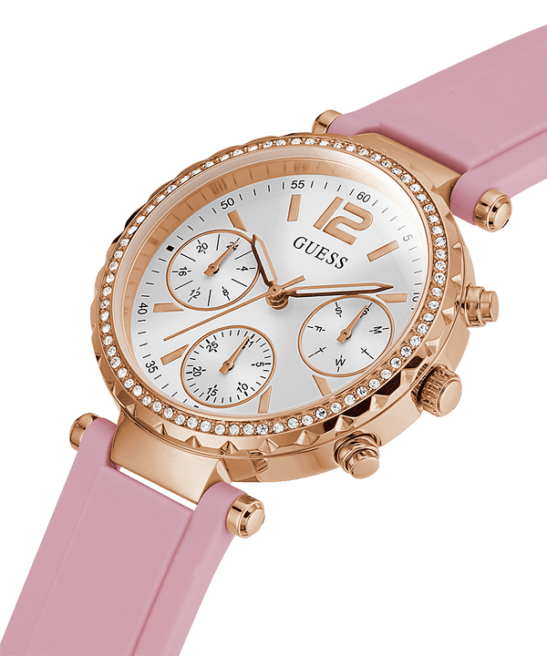 Guess Solstice Rose Gold Silicone Women's Watch GW0113L4