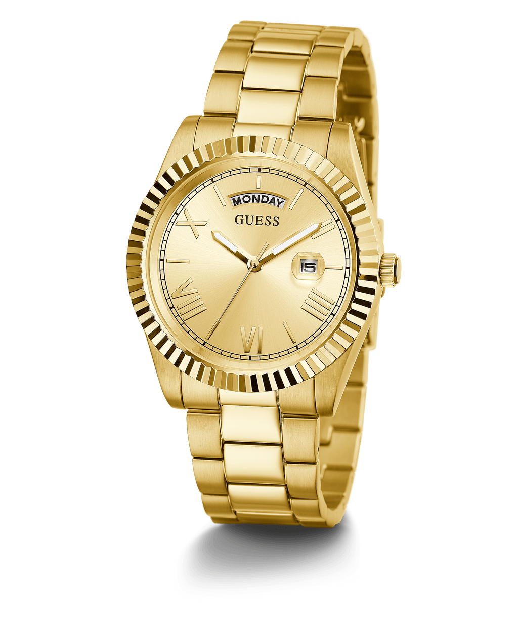 Guess Connoisseur Gold Tone Stainless Steel Watch GW0265G2 – Watches of  America