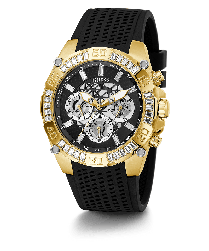 Reloj Guess Tachymeter Gold Tone Case Hombre GW0333G2