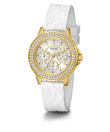 Guess Crown Jewel White Silicone Strap Women's Watch GW0411L1