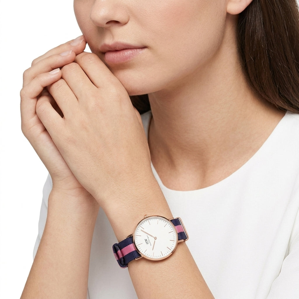 Daniel Wellington Winchester 36mm White Dial Women's Gold Watch - DW00100033