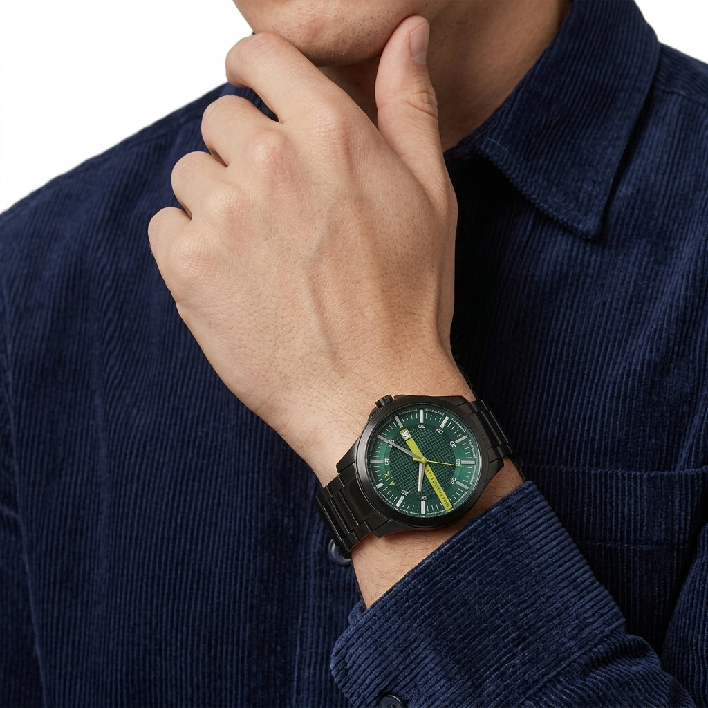 Armani Exchange Hampton Green Dial Black Watch - AX2450