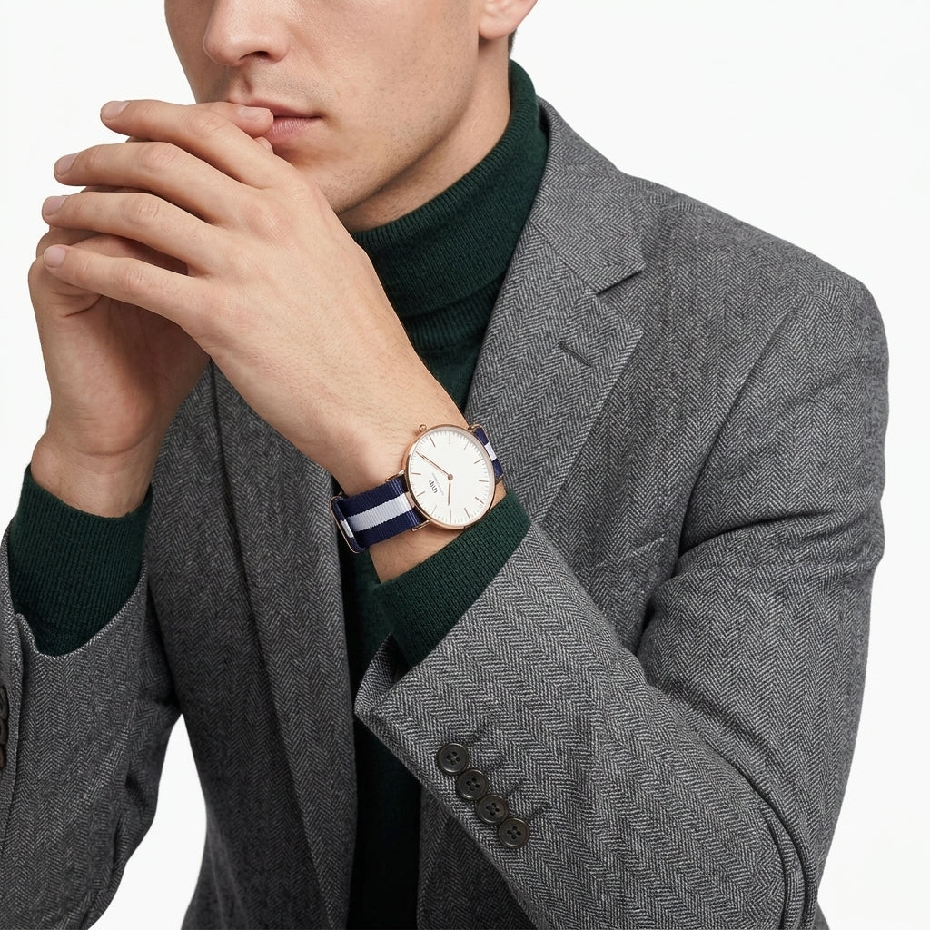 Daniel Wellington Glasgow 36mm White Dial Gold Watch - DW00100031