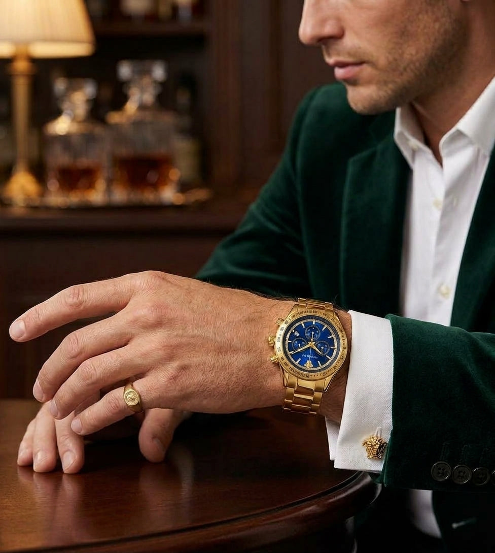 Versace Chronograph Classic Blue Dial Men's Watch - VEV700619