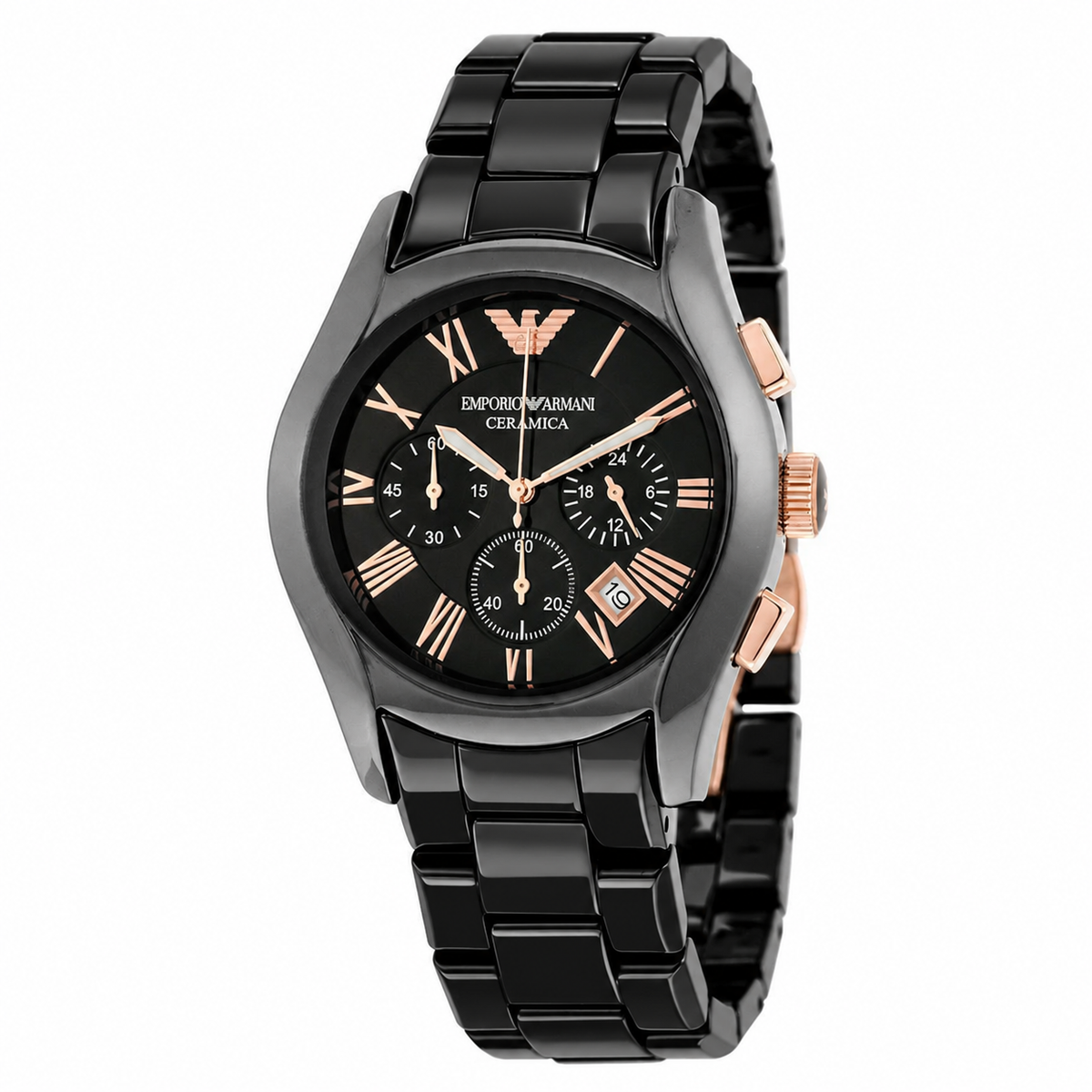 Emporio Armani Ceramica Chronograph Black Dial Men's Watch AR1410