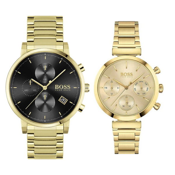 Hugo Gold Chronograph His & Hers Gift Set