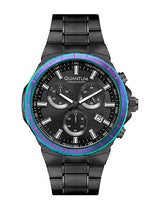 Quantum Black Dial Metal Strap Men's Watch HNG813.650